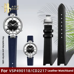 Womne's Genuine Leather Watchband For VERSUS VERSACE VSP490118 VSPCD2217 Cowhide Watchb Strap Notched 16mm Butterfly buckle