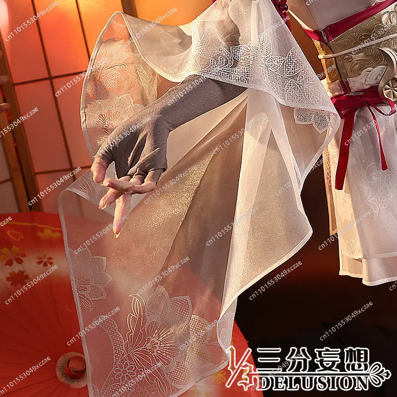 Naraka: Bladepoint cos take walnut white silk otaku Luo Meng cosplay anime costume women's clothing, three points delusional view 3
