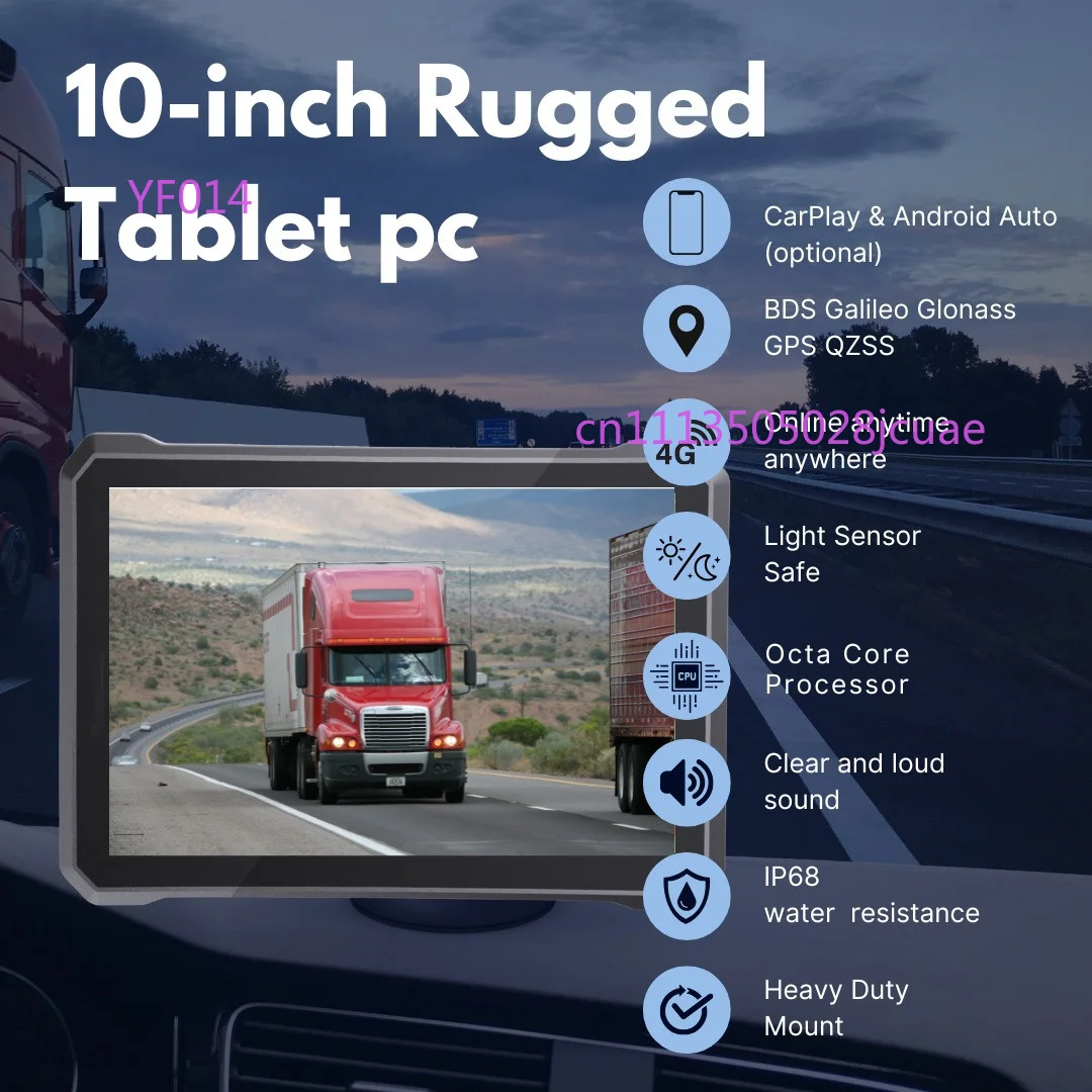 10 Inch 1000nits Off-Road Rugged Tablet GPS GNSS CarPlay Industrial Panel PC with RS232