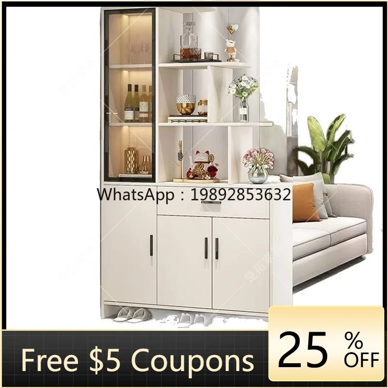 

YFY Entryway Solid Wood Shoe Cabinet Integrated Living Room Screen Partition Cabinet 2025 New Wine Cabinet