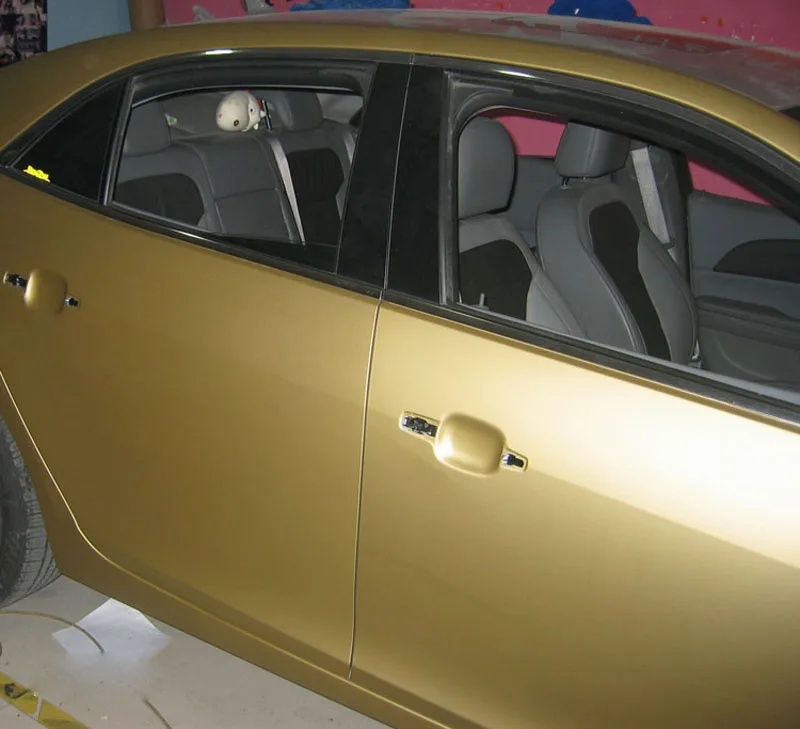 Matte Gold Wrap Vinyl Roll with Air Release DIY Adhesive Car Decal Wrapping