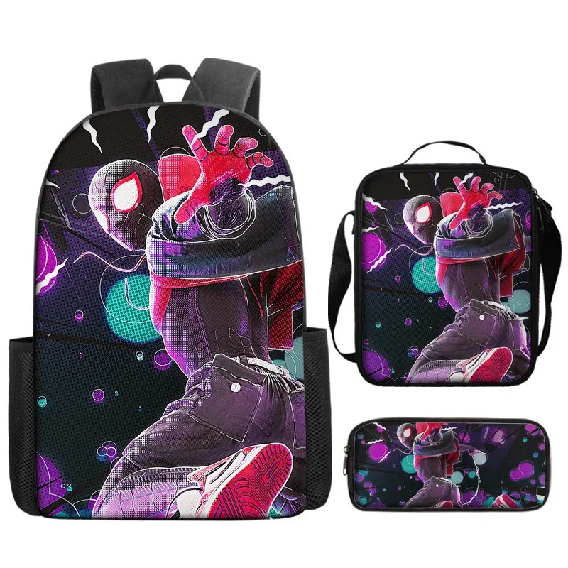 Marvel Comics Spider-Man Backpack Student Manga Cool Schoolbag Large Capacity Cartoon Fashion Light Backpack School Lunch Bag