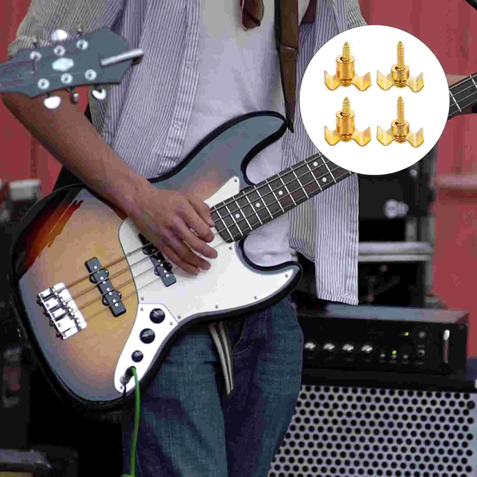 

4 Sets Guitar String Buckle Electric Acoustic Accessories Parts Tree Guide Component