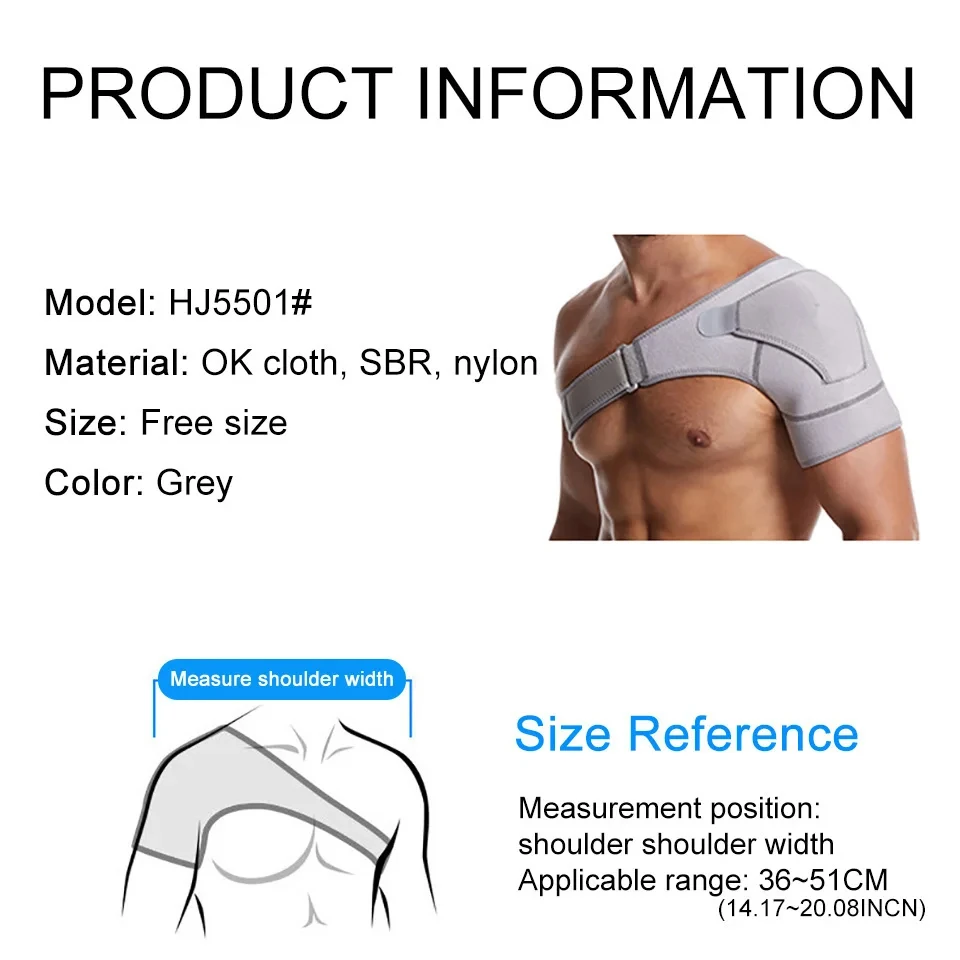 Adjustable Shoulder Support Brace pad Belt Band Strap Wrap Neoprene Shoulder Compression Sleeves Back Brace Guard Bandage Unisex