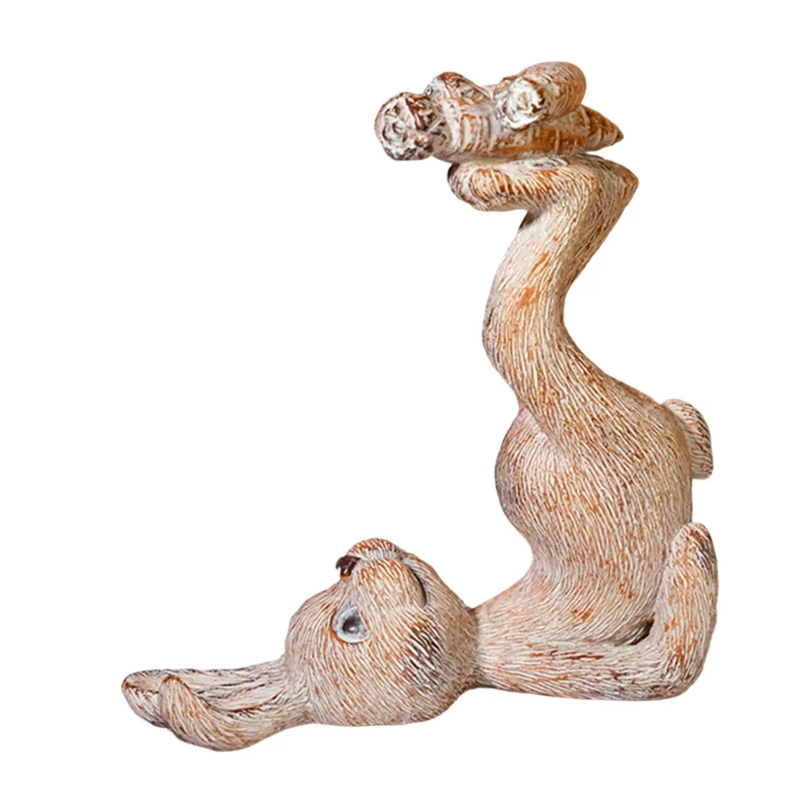 Resin Bunny Figurine Desktop Ornament Spring Decor Artwork Cute Easter Bunny Decoration for Shelf Office Desk Entryway Mantle