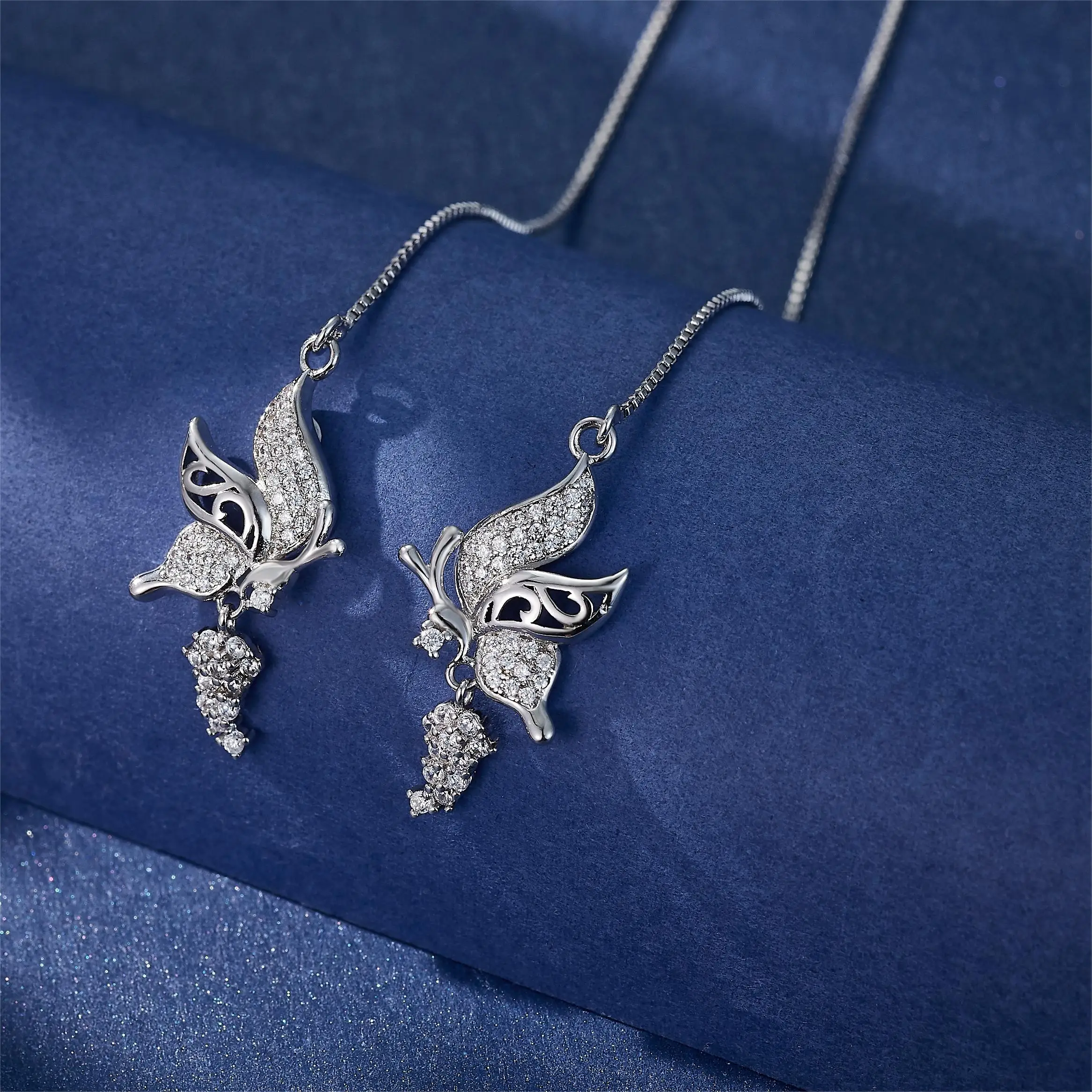 

Long Tassel Butterfly Drop Earrings Platinum 14K Gold Rose Gold Fashion Women Earrings Jewelry Girls GIfts