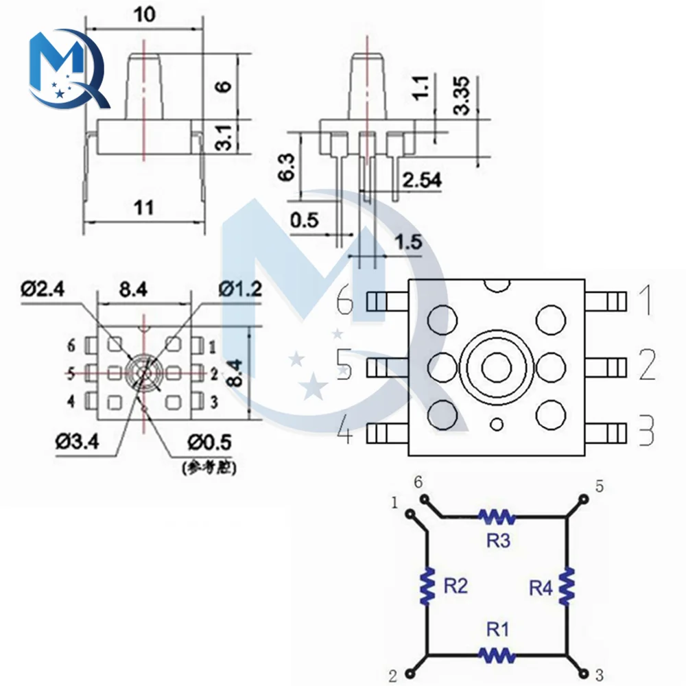 MPS20N0040D-D Sphygmomanometer Dip Air Pressure Sensor Module 0-40kPa DIP-6 For Arduino Board 6P 6 PIN 6PIN DIY KIT