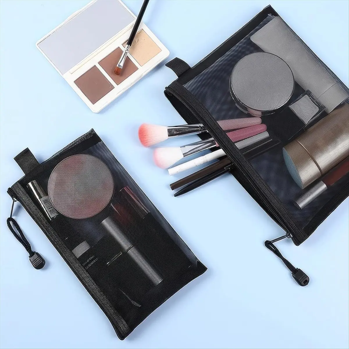 Top Sale 15pcs Mesh Makeup Bags, 3 Sizes Nylon Makeup Bags with Zipper for Makeup Bags,Travel Organizer,Storage Supplies