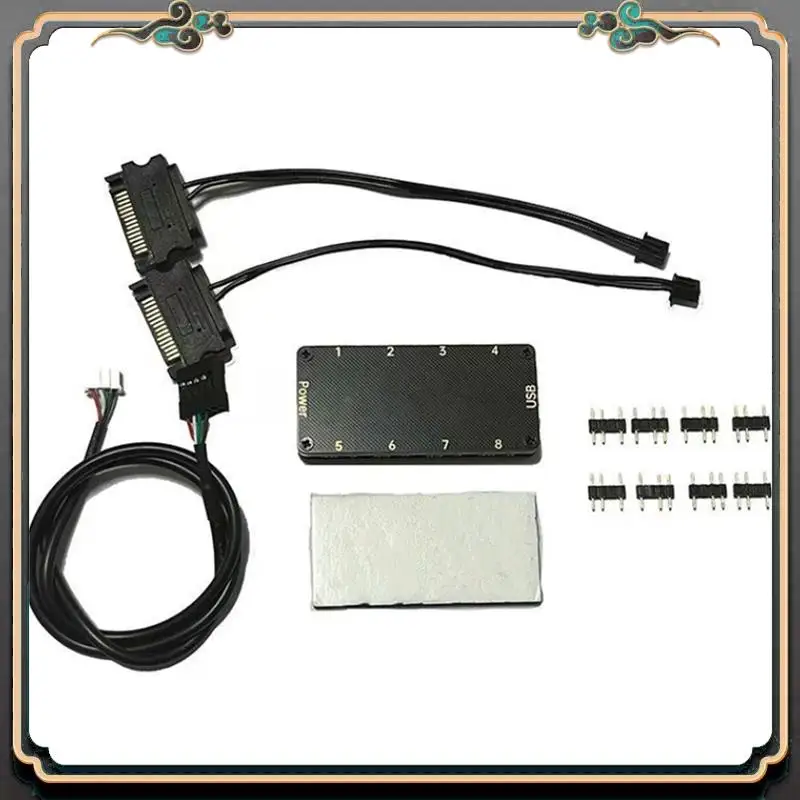 

ASMA-Signalrgb Openrgb Universal 8Port 5V 3PIN ARGB Asynchronous Controller HUB For Computer PC Case Cooling Fans Light Strip
