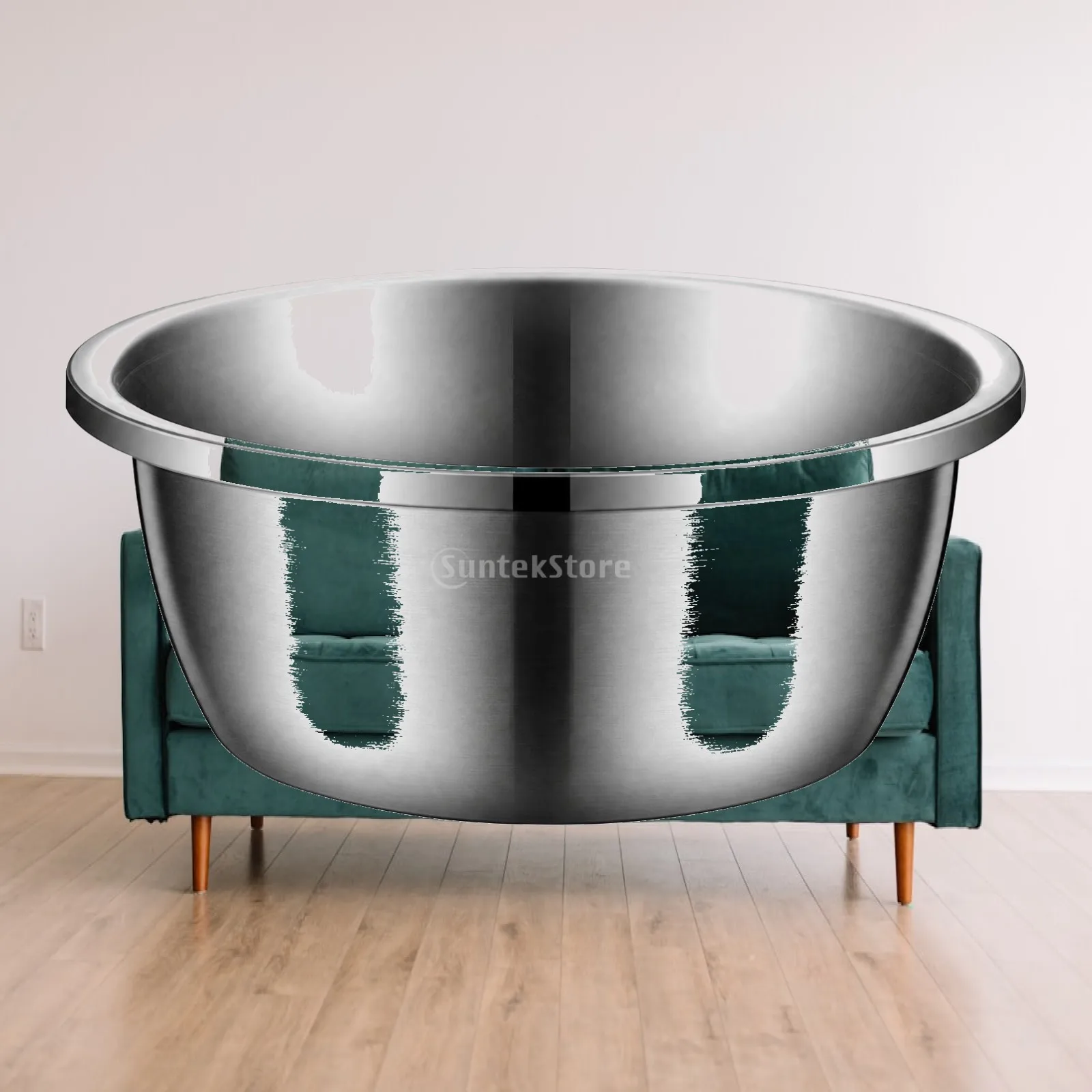 Stainless Steel Kitchen Mixing Basin 304 Food Prep Vessel for Everyday Use Tapered Sides Easy Clean Polished Metal