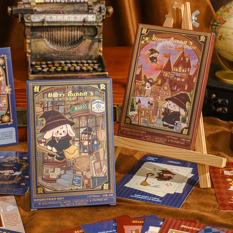

30 шт., набор открыток «Школа Гарри Кроликов» Witlhcraft Wizardry-настенное украшение, открытка с благословением, подарок