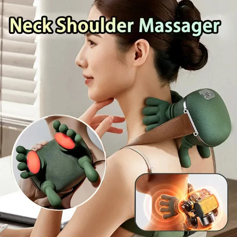 

Neck Massager Finger Pressure Shiatsu Neck Back and Shoulder Massager Electric Kneading Neck Deep Massage Muscle Relax