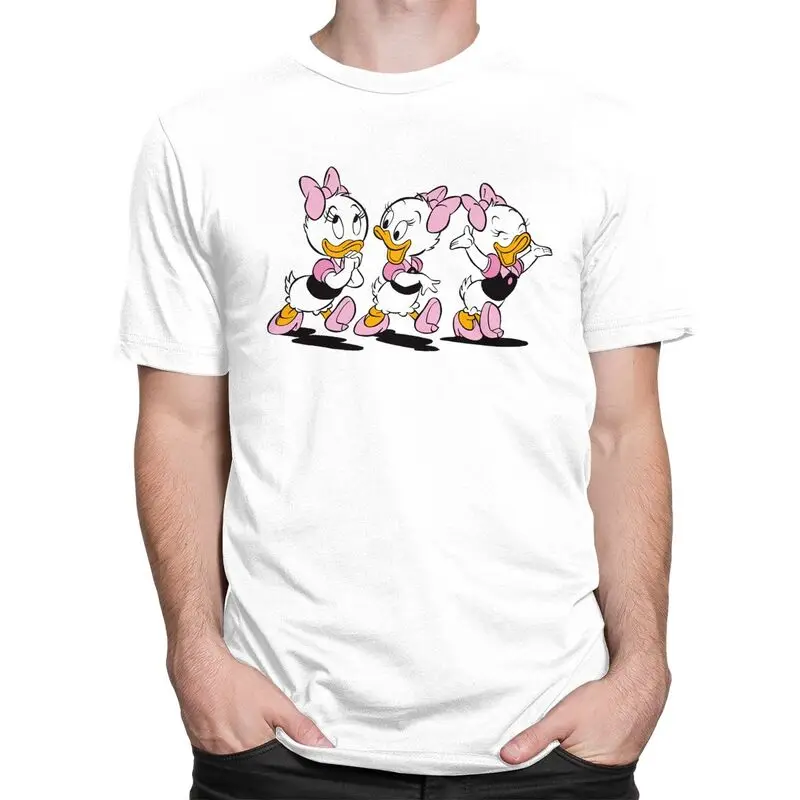 Custom Donald Duck Mickey Mouse Anime T Shirt for Men 100% Cotton Tshirt Fashion Tees T-shirts Loose Fit Clothing Gift