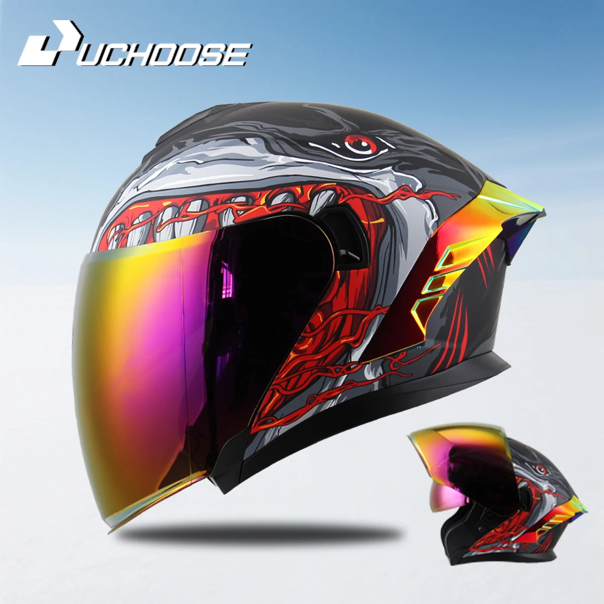 

715 Motorcycle Open Face Helmet For Men And Women Dual Lens Sun Visor Face Shield Top Lightweight Scooter Bike Retro 3/4 Helmet