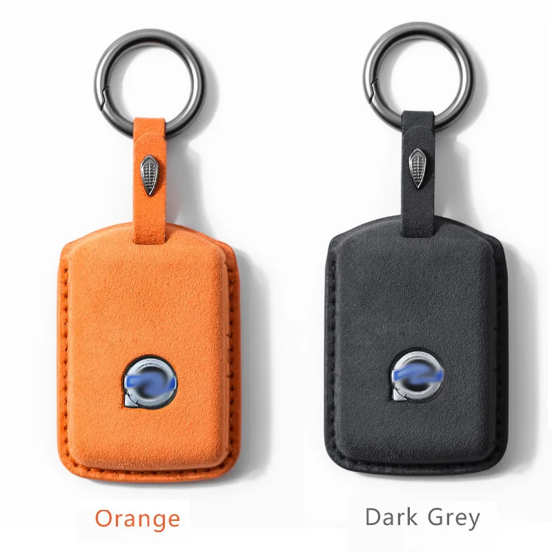 

2pcs flip fur key cover for volvo xc60 bag xc90 shell leather car accessories pendant buckle s60/s90l