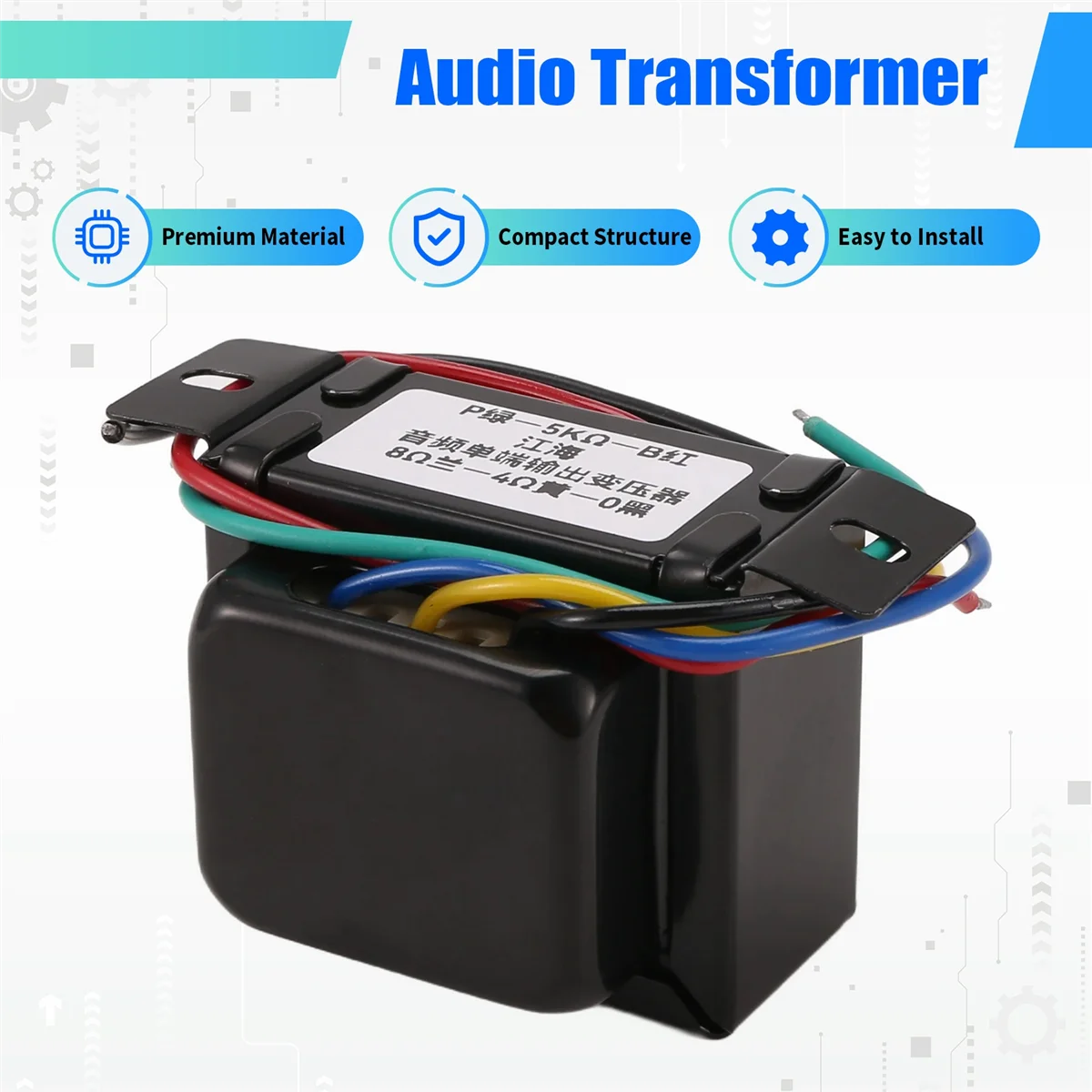 1PCS Tube Amplifier Single-Ended 5K Single-Ended Output Transformer for 6P1 6P14 6P6 0-4-8 Ohm DIY Vacuum Tube AmplifierABGI