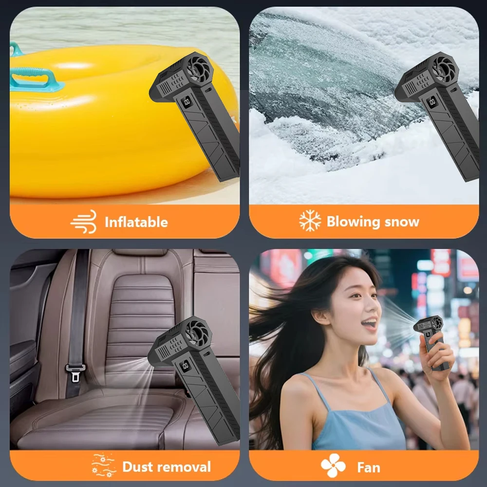 

800000RPM Violent Air Blower Digital Display Turbo Jet Fan 350G Thrust Portable Blower Type-C Charging Strong Winds 60m/s