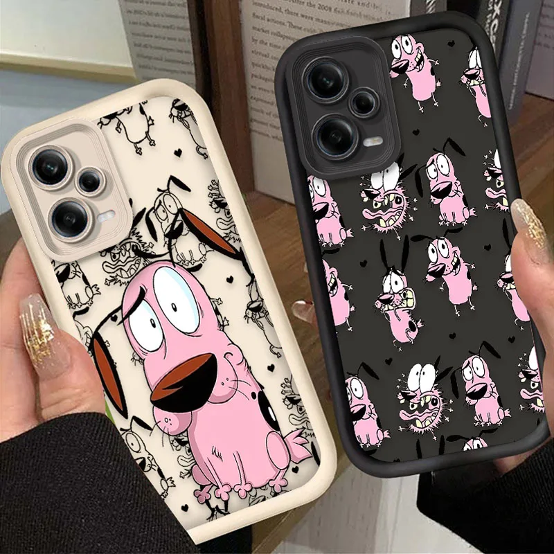 Cartoon Courages Cowardly Dog Case for Xiaomi Redmi Note 11 12 13 Pro Plus 4G 5G 10S 11S 9S 12S 10 9 Redmi 12C 14C 13C A3 12