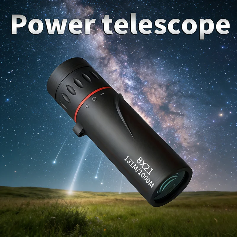 8x21 Adult Professional HD Monocular Pocket Mini Portable Telescope for Outdoor Camping Hunting Hiking Sports Bird-Watching
