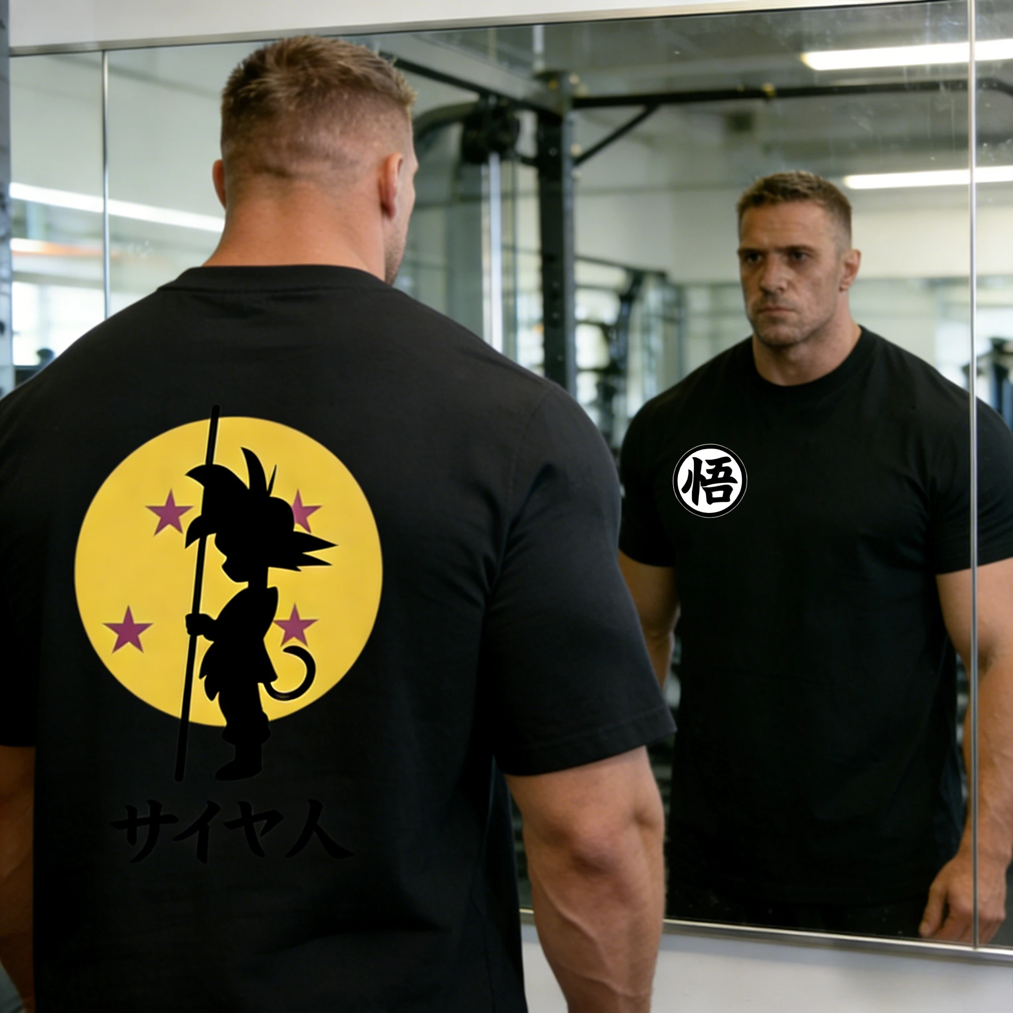 Camiseta de Algodón Grueso con Estampado de Bola de 4 Estrellas de Goku de Dragon Ball - Estilo Retro, 100% Algodón, Unisex y para Niños, Corte Holgado