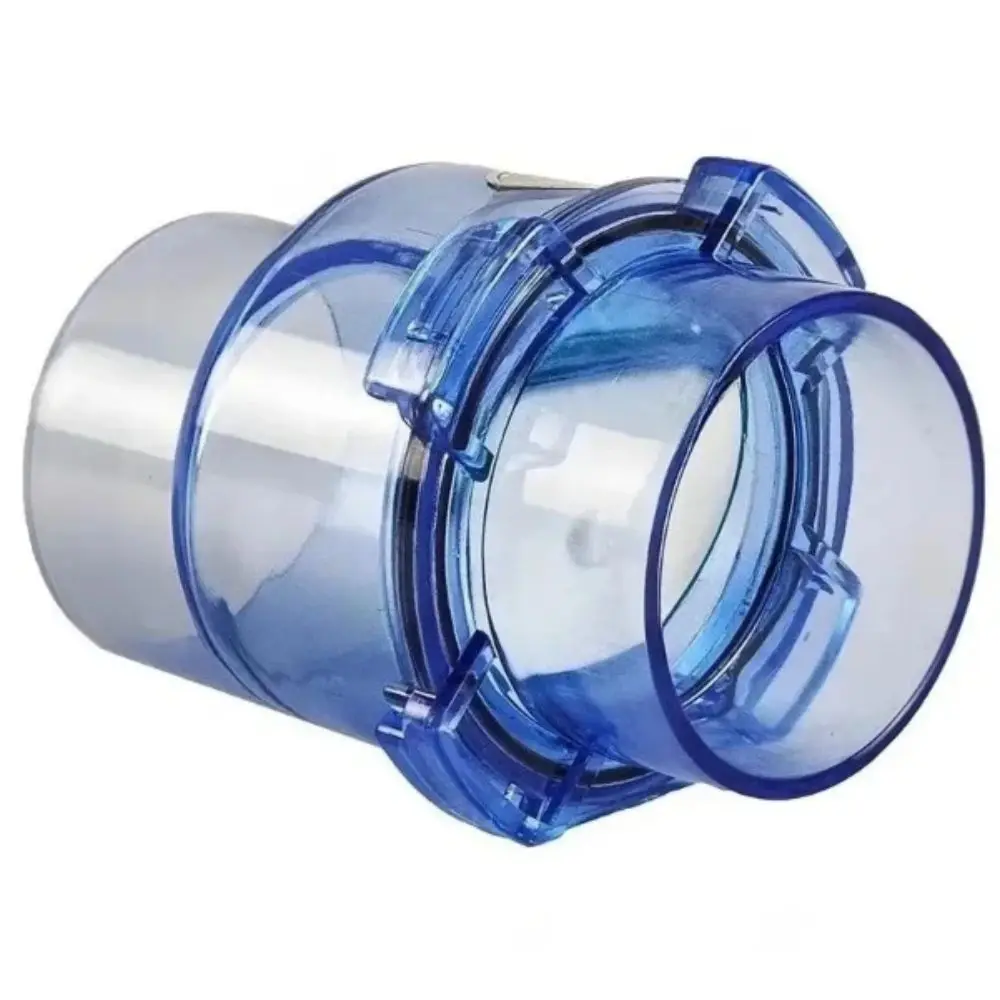 Clapet anti-retour 50 mm en UPVC transparent, valve mobile anti-refoulement