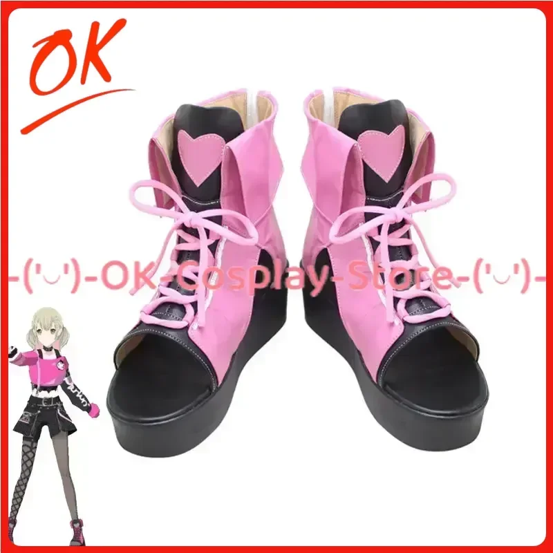 

[На заказ] Project Sekai, красочная сценическая обувь Azusawa Kohane для косплея, аниме-игра, реквизит для ролевых игр, карнавальные вечерние ботинки из искусственной кожи