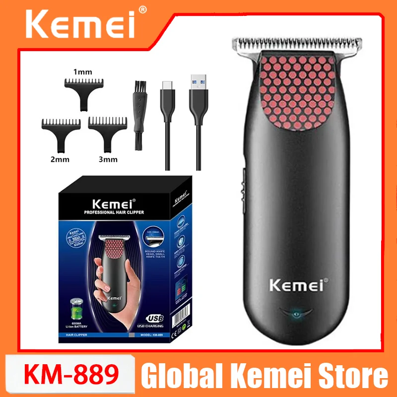 

Kemei KM-889 Professional Pocket Cordless Hair Clipper Compact Mini Electric Beard HAIR Trimmer Small Portable Grooming Kit