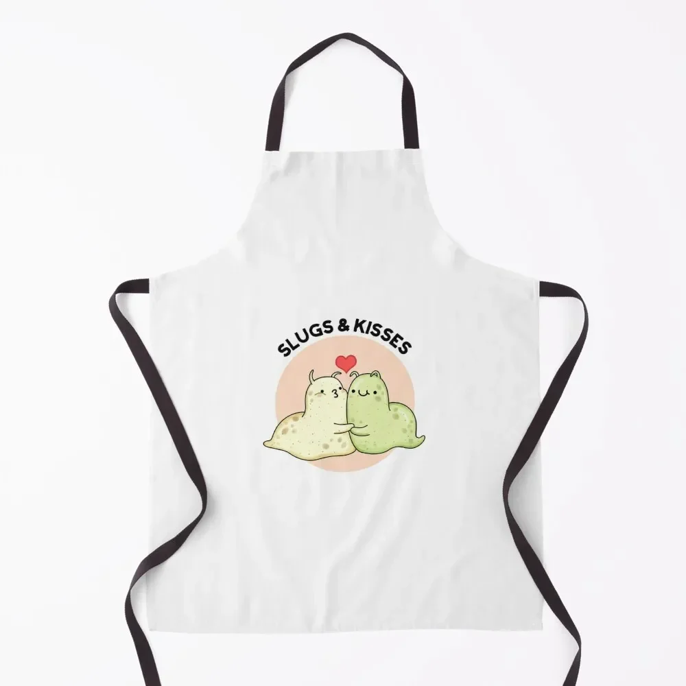 

Slugs And Kisses Funny Slug Puns Apron For Cosmetologist New year's Kids Chef jacket men Apron