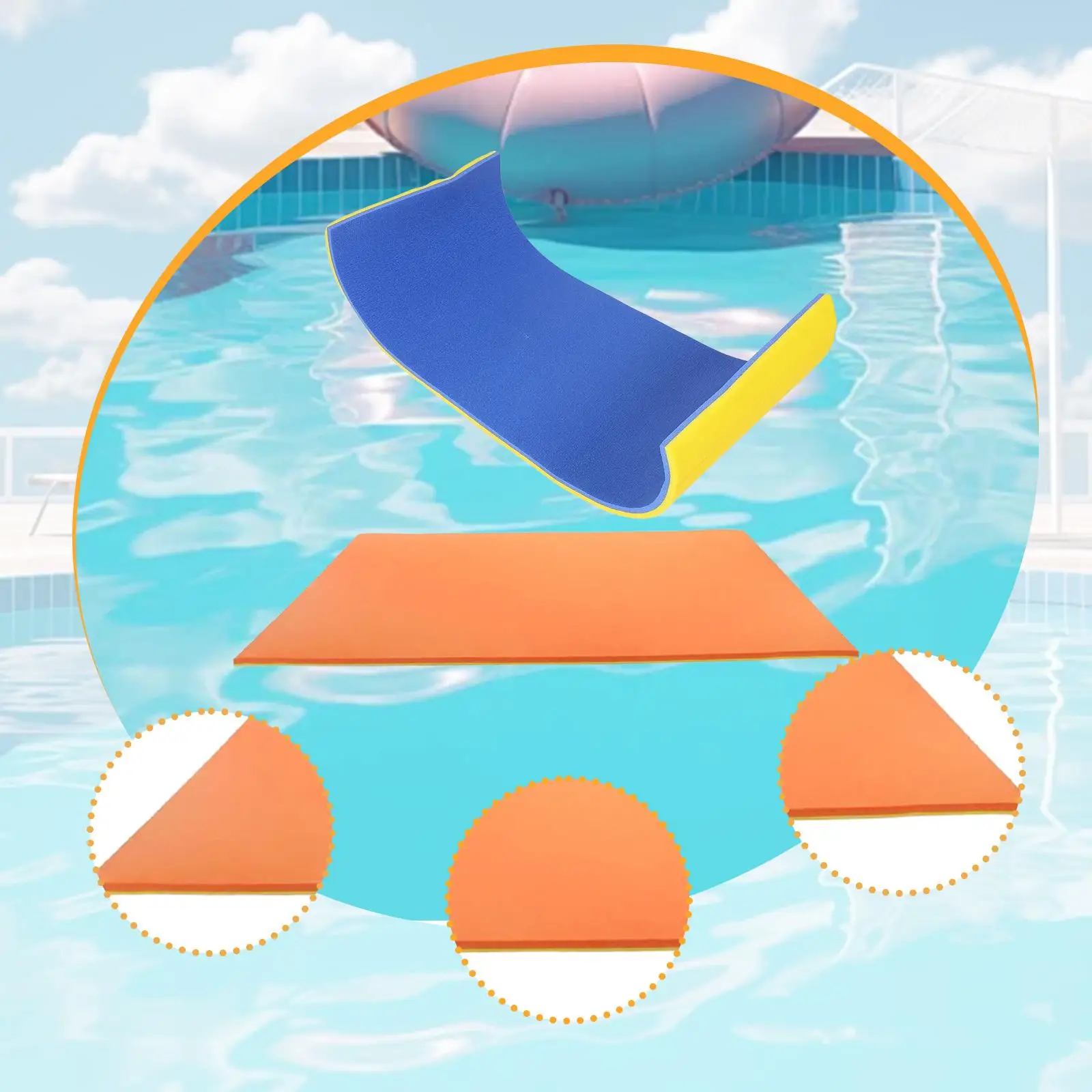 Water Floating Pad Lightweight Water Recreation Foam Unsinkable Family Pool Float for Swimming Pool Party River Summer Lake