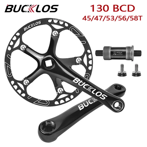 BUCKLOS 130BCD juego de bielas de bicicleta plegable 45T 47T 53T 56T 58T 130 BCD BMX juego de manivela plato de bicicleta plegable