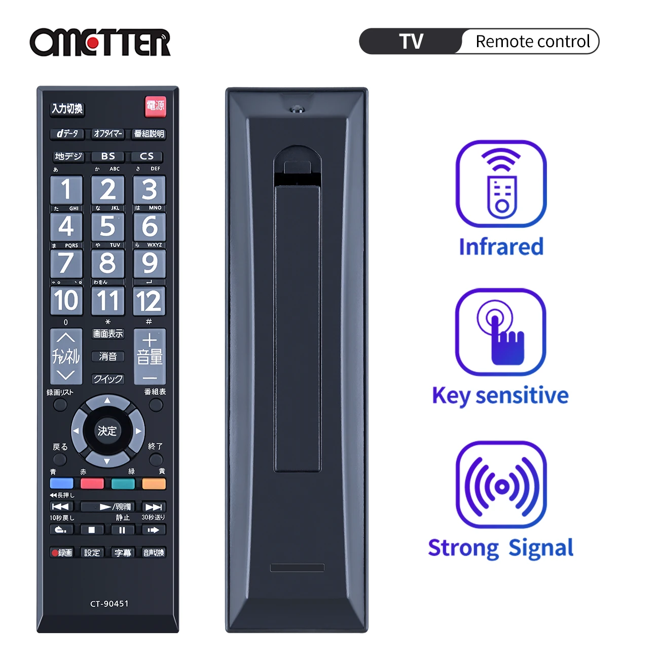 

CT-90451 Fit for Toshiba LCD LED TV Remote Control