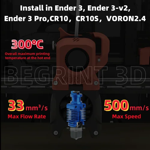 Imagen 2 del producto Nueva actualización TZ-E3 3,0 Hotend Kit para Ender 3/CR10/VORON 2,4 cabezal de impresión de alta velocidad extrusora de alta gama j-head Hot End para Ender3 V2