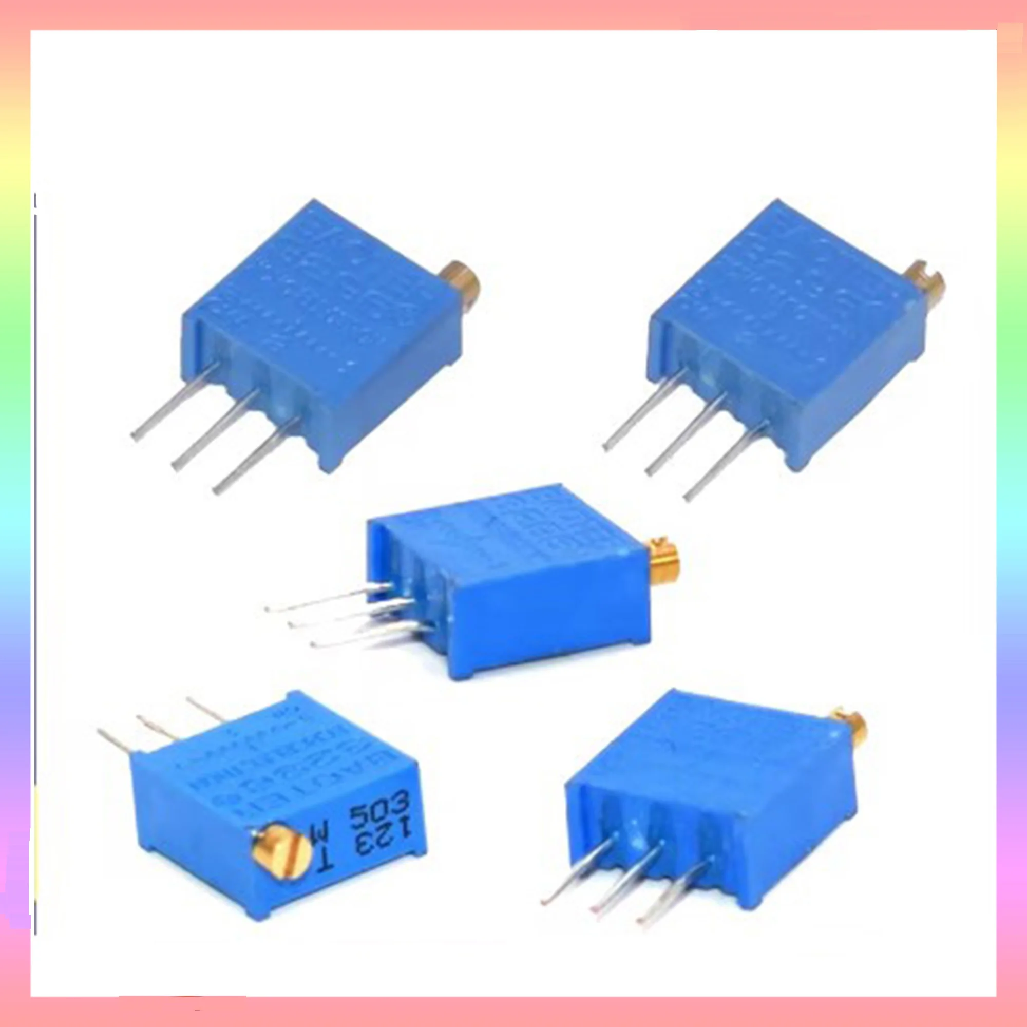 10PCS 3296 potentiometer Kit High Precision 3296W Variable Resistor 100R -1M 200R 500R 1k 2k 5K 10K 20K 50K 100K 200k 500k