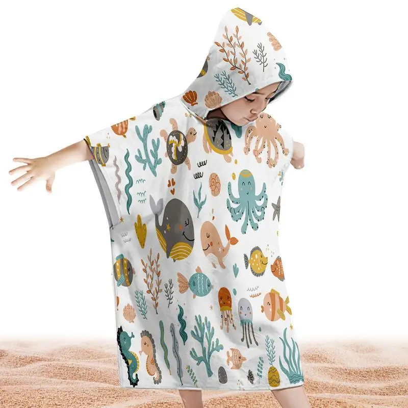 

Cartoon Child Kid Hooded Cloak Infant Bathrob Baby Bath Towel Robe Microfiber Boy Girl Beach Robe Cape Newborn Wrap Blanket