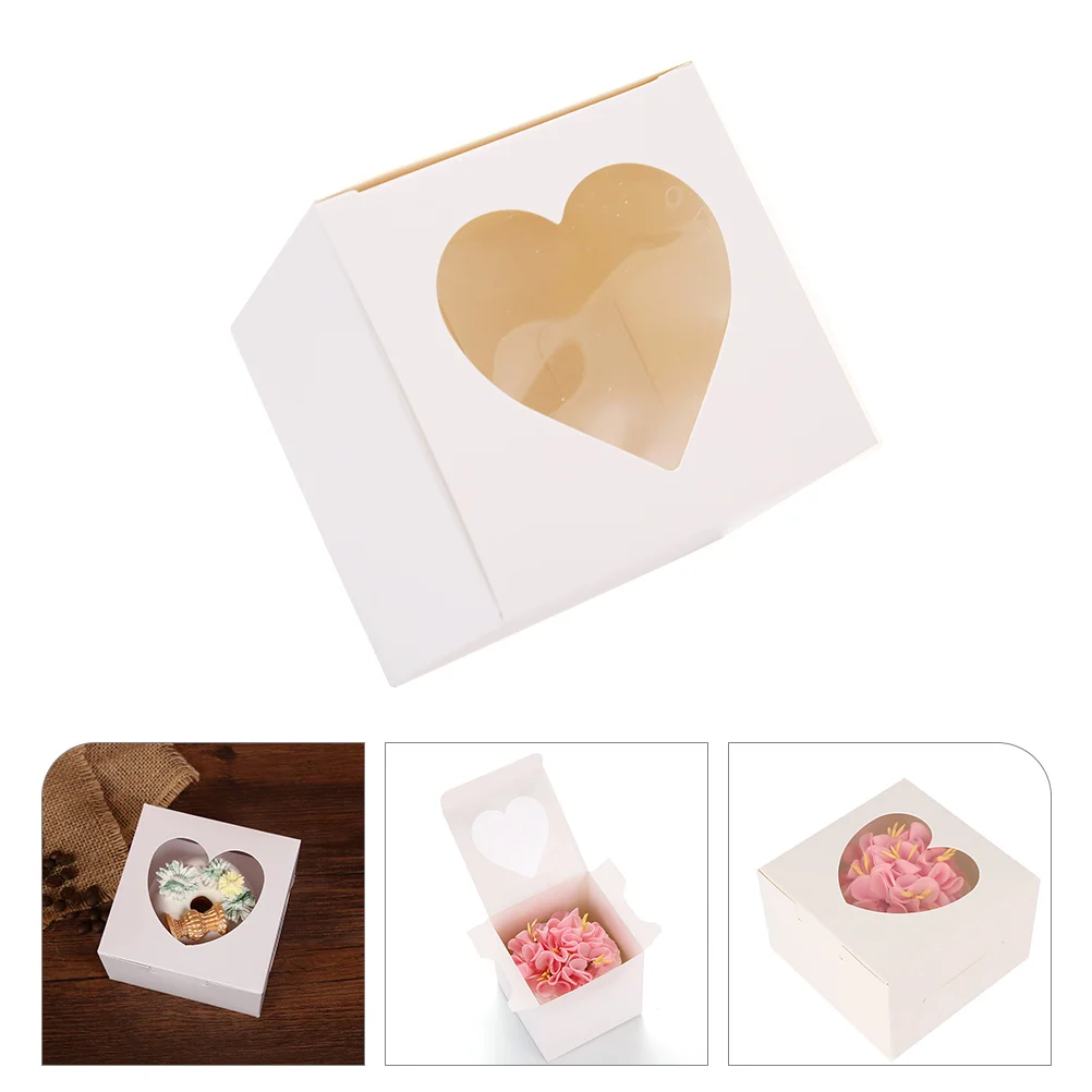 

15pcs Cake Boxes Bakery Boxes Packaging Cupcake Boxes Cases with Window small cake box white cake box