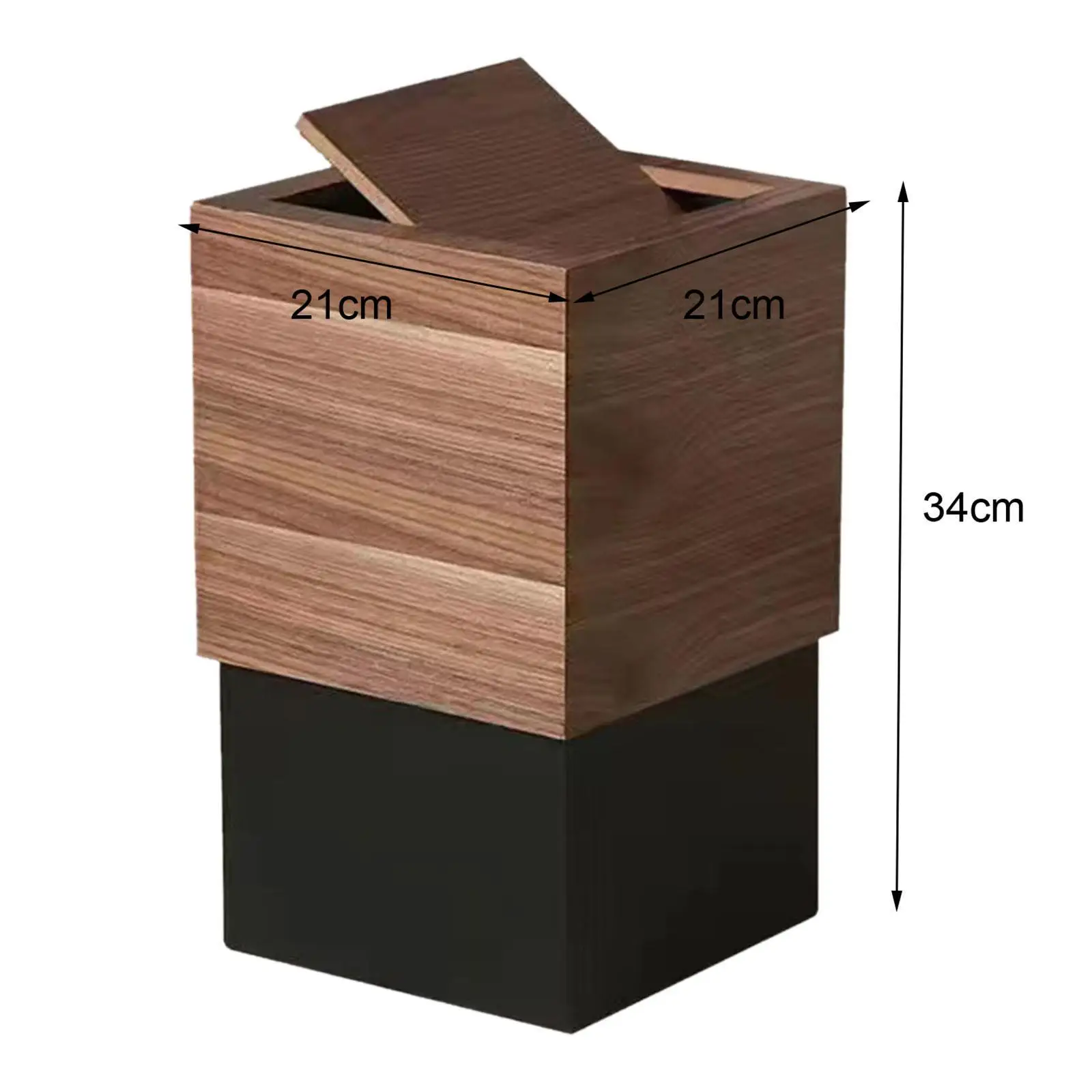 Wastebasket Wood Garbage Can Wood Trash Can with Lid for Home Office Bedroom