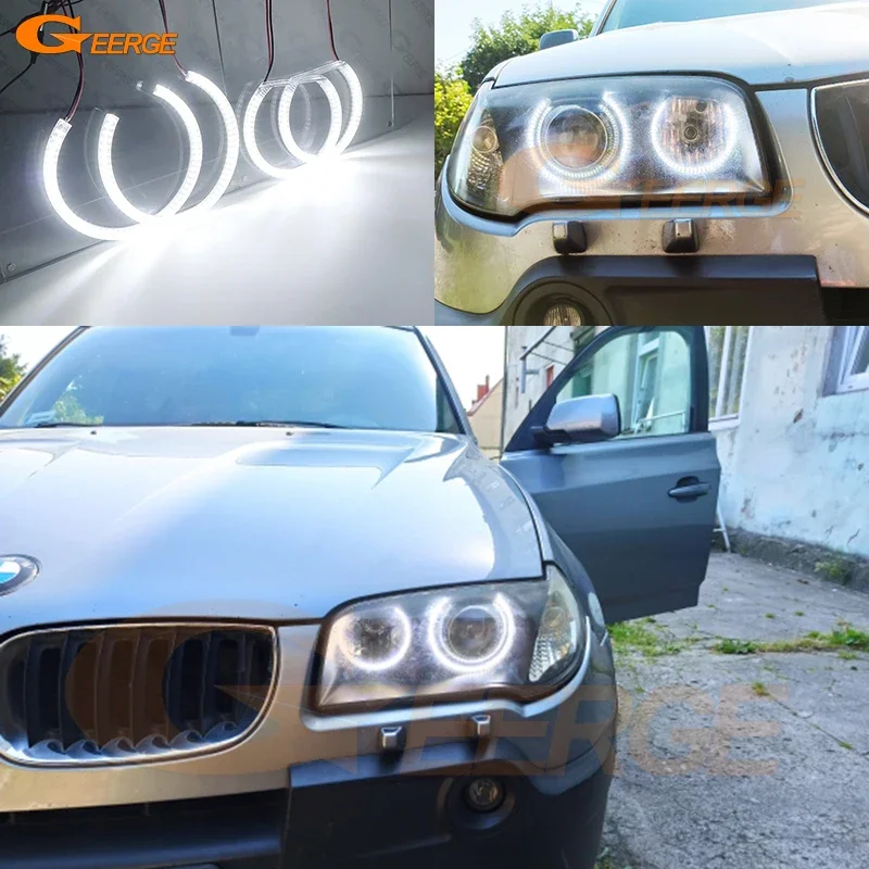 For BMW E83 X3 Pre Facelift 2003 2004 2005 2006 Day Light Ultra Bright SMD LED Angel Eyes Kit Halo Rings