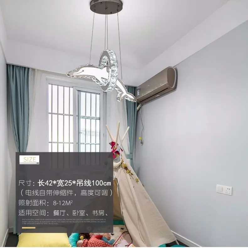 Crystal chandelier Dining room bedroom light personality creative study children's room cartoon decorative light