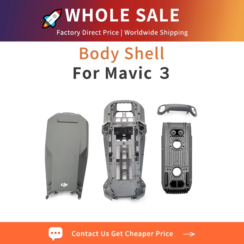 3Pcs Replacement Body Shell Kit for DJI Mavic 3 Drone Upper & Bottom Cover with Middle Frame - Quadcopter Fuselage Repair Parts