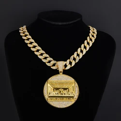 Hip hop Last Supper Pendant Jewelry Necklace Rap Singer Necklace Religious Men and Women Cuban Pop Chain Gift