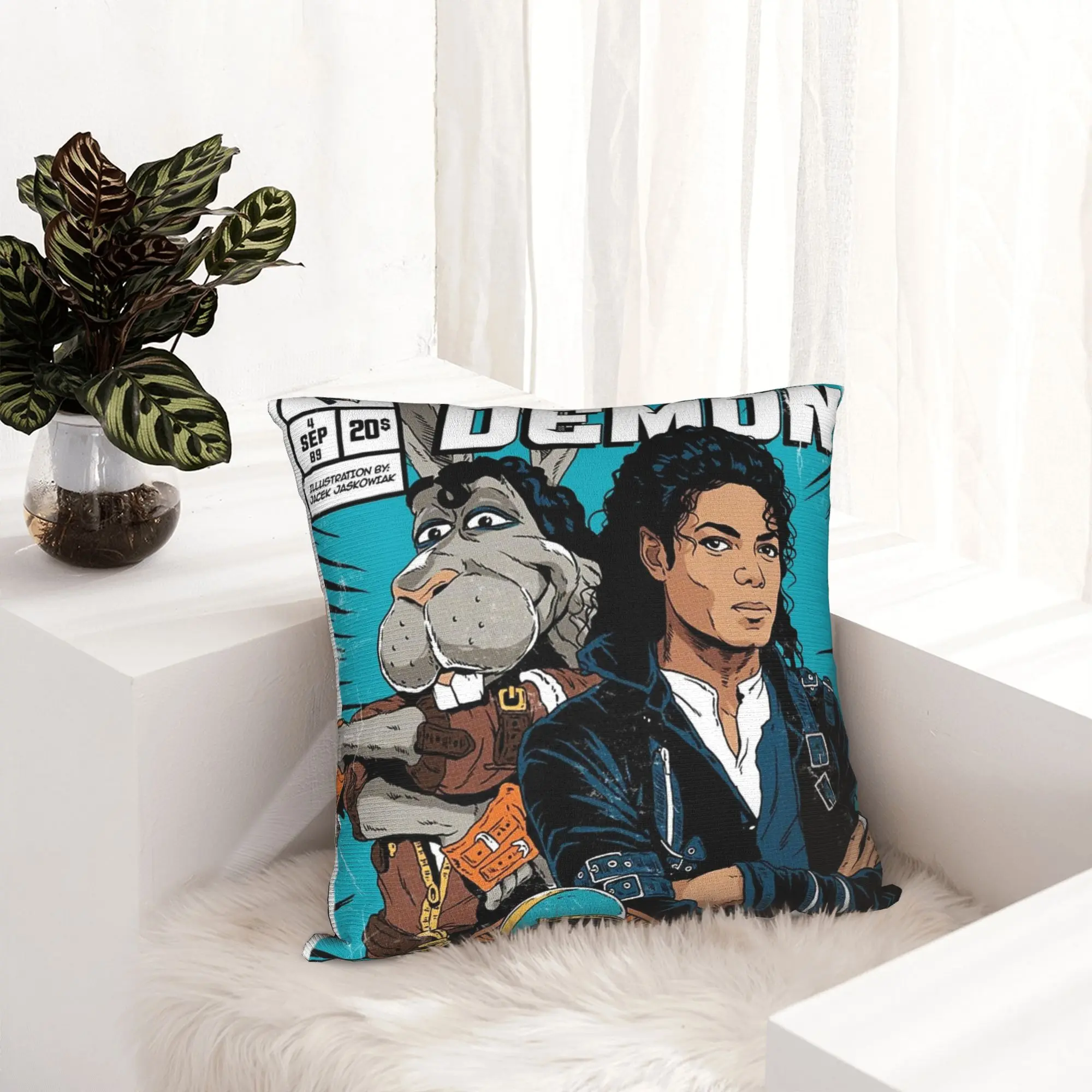 MJ Michael Jackson Speed Demon Pillowcase Printing Polyester Cushion Cover Decoration Throw Pillow Case Cover Chair Zipper 40X40
