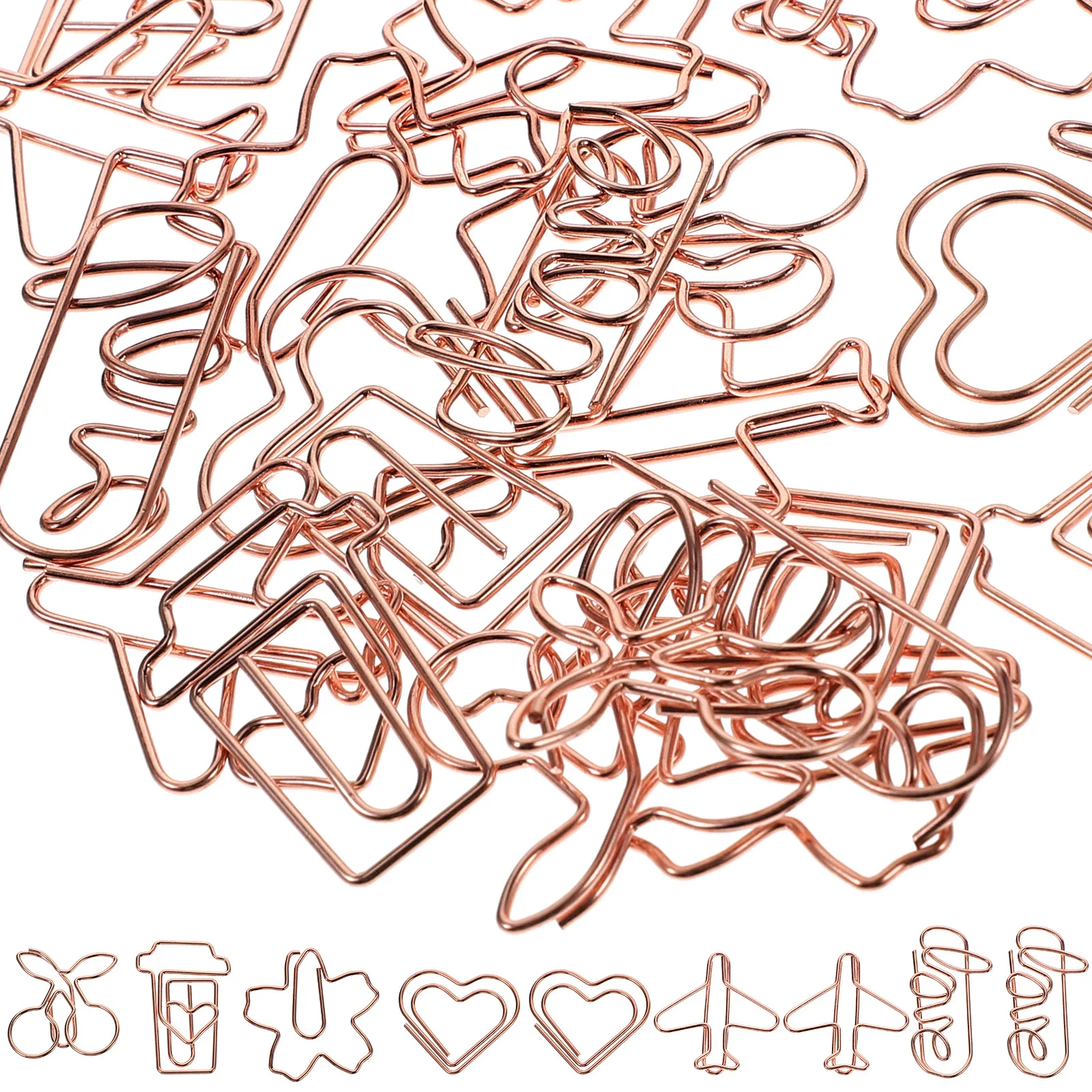 

30Pcs Cute Metal Paper Clips Bookmark Type Multi-Use Office Stationery Clips for Files Notes Photos Cards Display