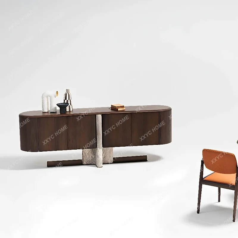 X light luxury dining side cabinet against the wall integrated locker villa living room marble antique furniture