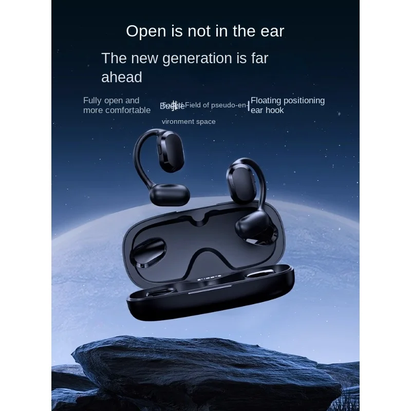 Amy UFO 4-L Wireless Bluetooth Headphones Ear-hanging Sports Running Clip Ear Fitness Call Earphone Long Life