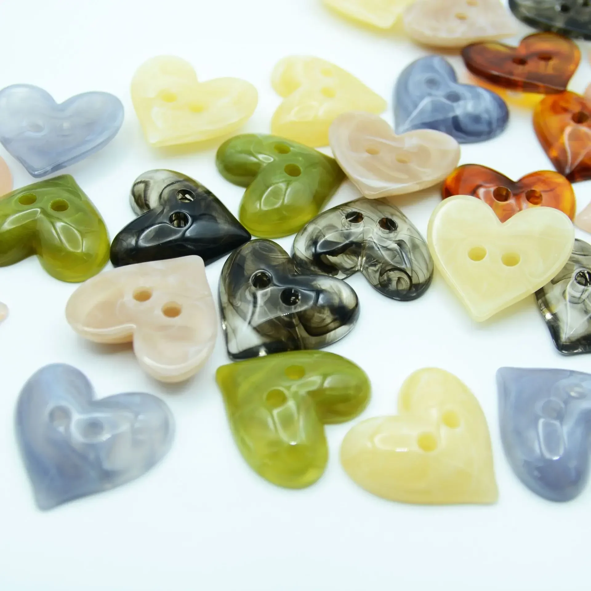 5 PCS 32 * 34mm Jelly Colored Double Hole Large Heart String Beads  DIY Makes Jewelry, Necklaces, Bracelets, Accessory Materials
