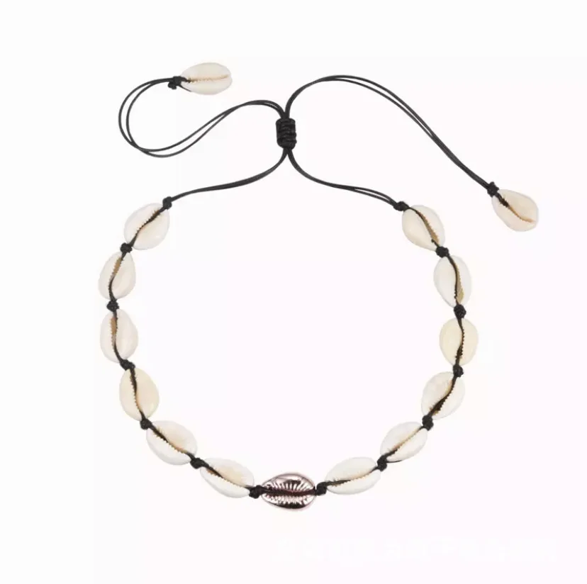 Boho Beach Bohemian Shell Choker Necklaces For Women Girls Summer Fashion Jewelry Chained Shell Pendants Necklace