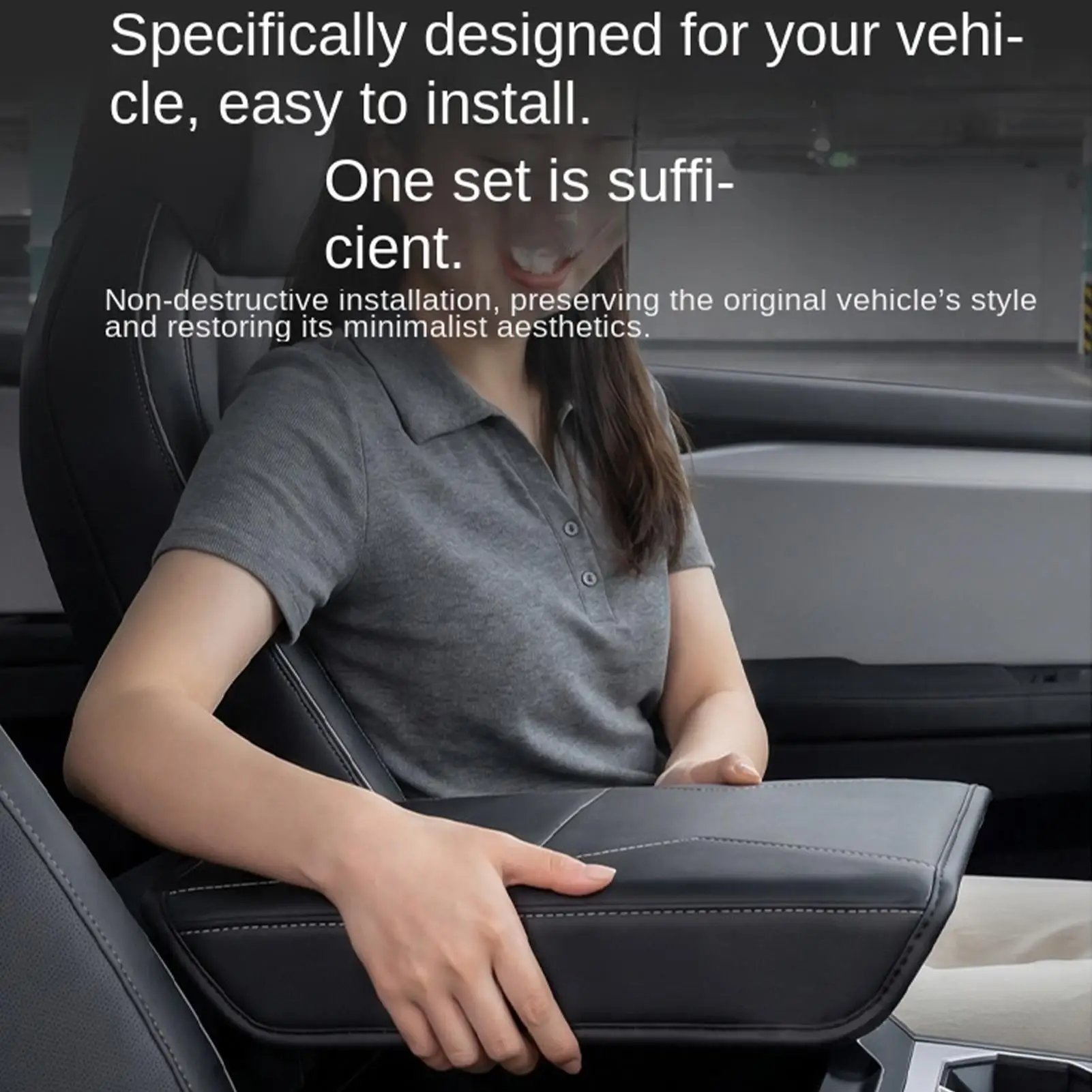 For  SUV Car Armrest Elbow Support Leather Waterproof Universal Car Console Cover For Sedan SUV RV Truck Long Trips Short