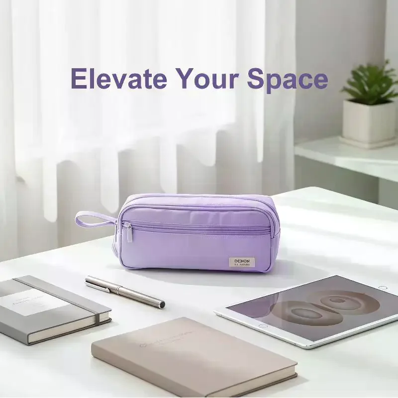 Large Capacity Multi-Functional Pencil Case, Durable Fabric, Multiple Compartments, Ideal for School, Office, Art Supplies, Zipp