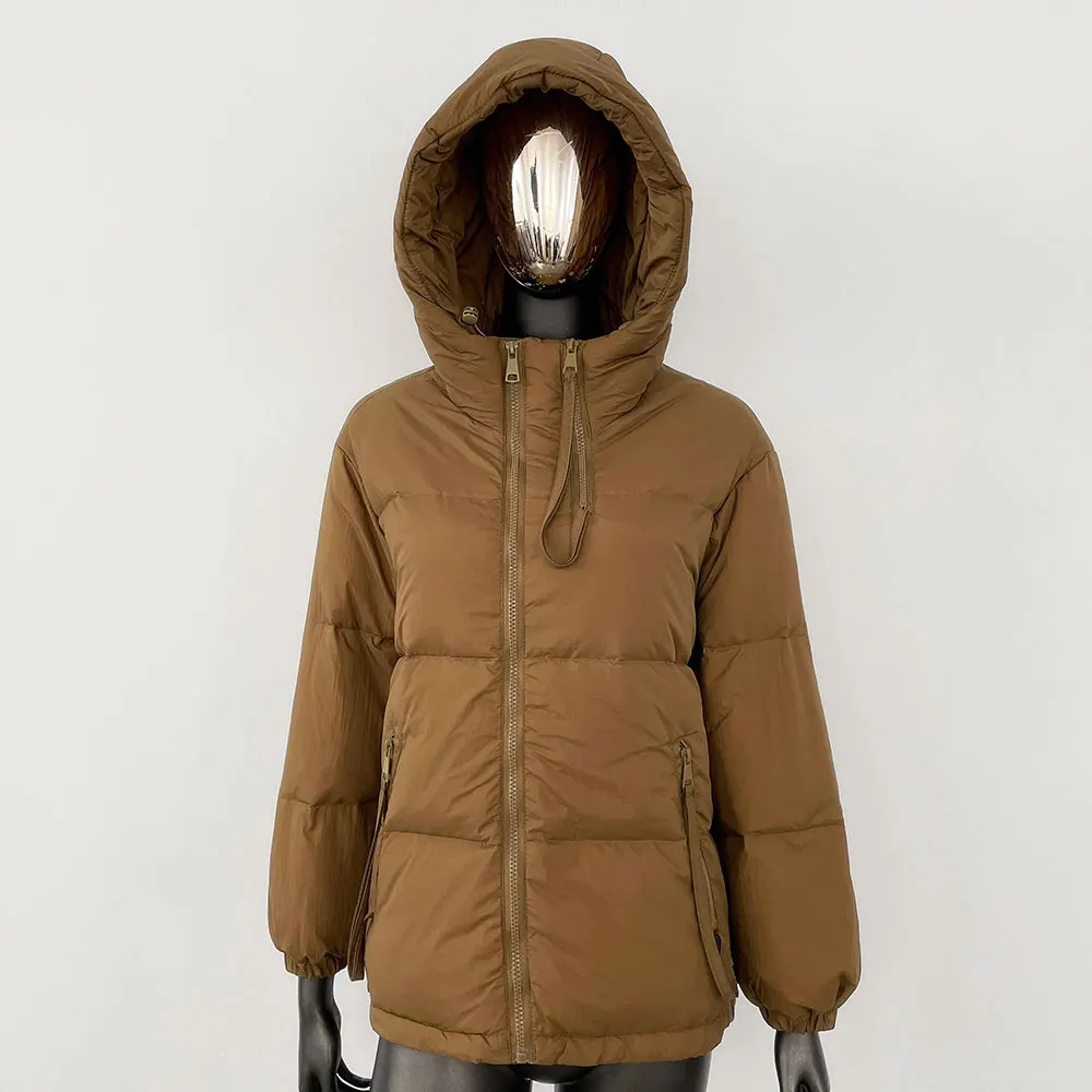 

CXFS осень-зима женский утепленный пуховик для поездок на работу теплый с капюшоном наполнитель из 90% белого утиного пуха свободный повседневный пуховик