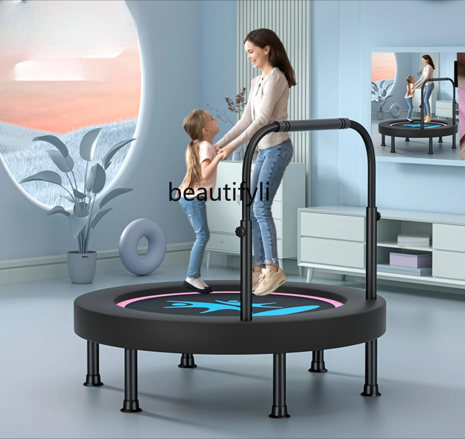 

Trampoline Household Children's Indoor Small Baby Jumping Bed Family Adults and Children Rub Bouncing Bed Foldable